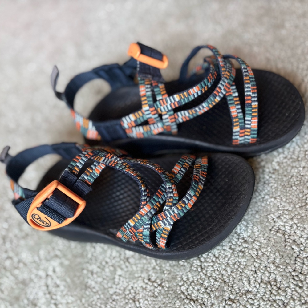 Chaco Kids Sandals with Blue and Orange Straps